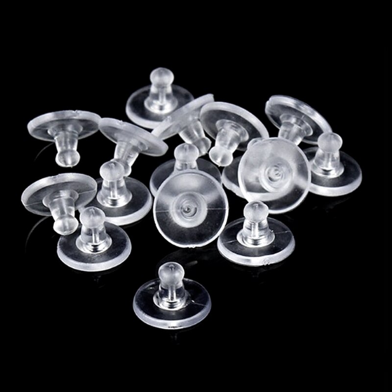 100 Pc Clear Rubber Earring Veiligheid Terug Bullet Koppeling Earring Pad Sieraden Vinden