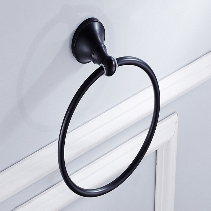 Porte-serviettes rond mural en Bronze frotté à l'huile, accessoires de salle de bain