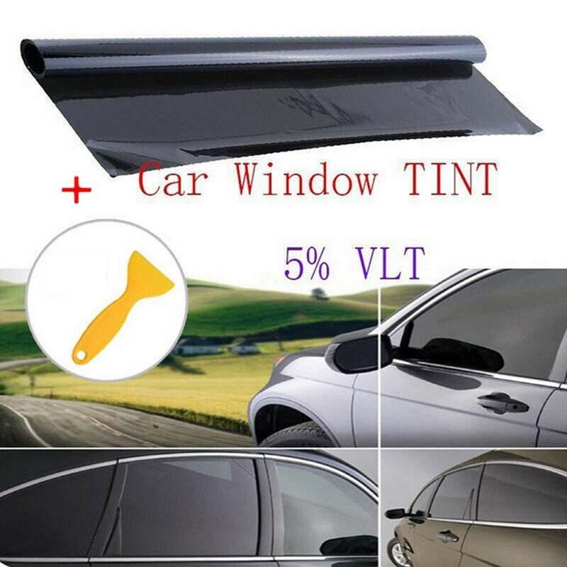 2pcs 50cmx100cm 5% VLT Dark Black Car Window Tint Film Glass Uncut Glass Sunshade Sticker Auto Accessories
