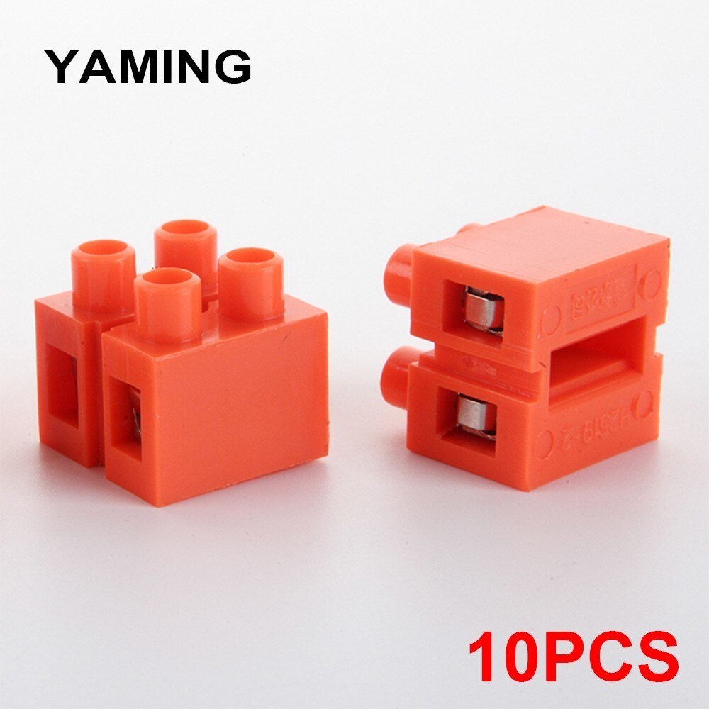 (10 stks) oranje Draad Connector 2 pin Terminal blokken universele snelkoppeling brandvertragende drukken soort 0.5-6mm2 YM023