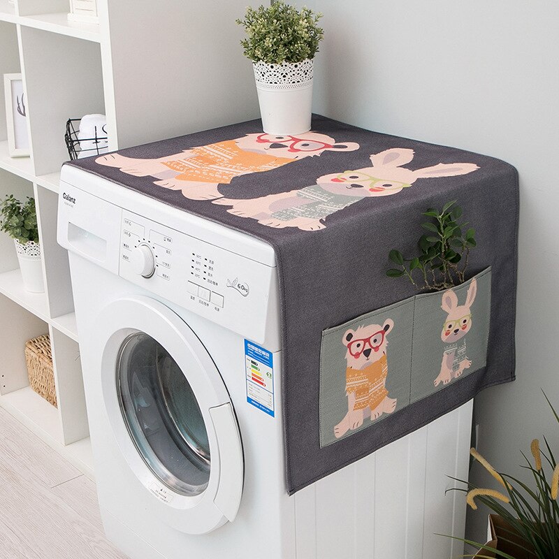 Home Cleaning Carton Dust Covers Washing Machine Covers Refrigerator Dust With Pocket Cotton Dust Cover: J