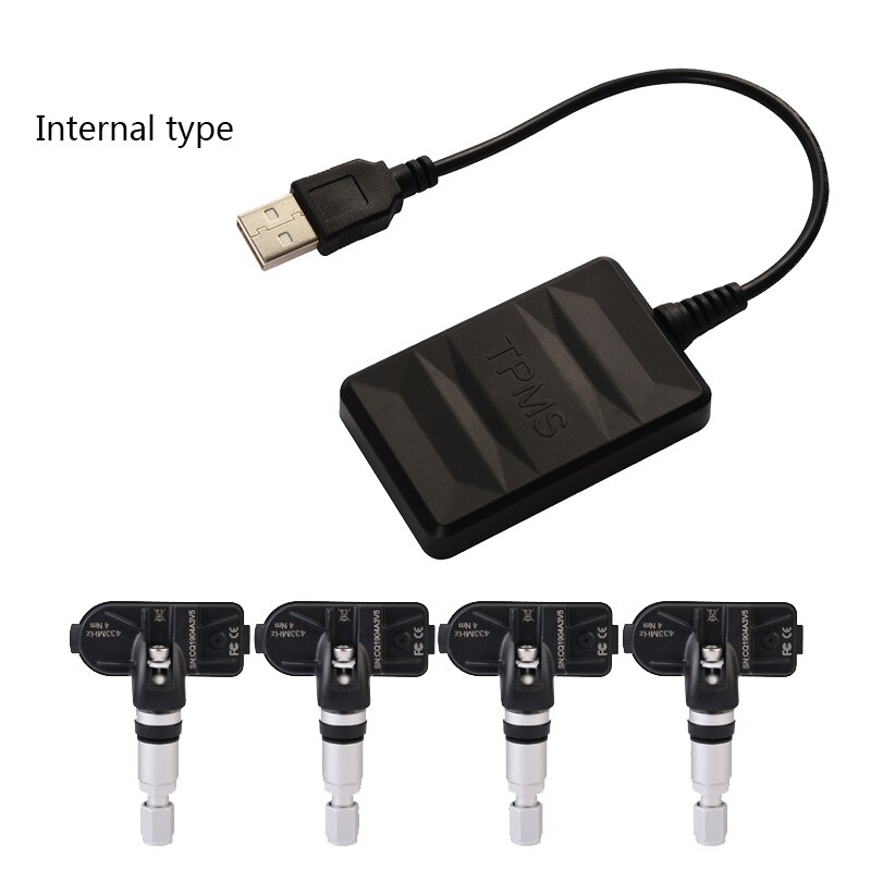 4 Interne/Externe Sensoren Usb Android Tpms Auto Bandenspanningscontrolesysteem Display Navigatie Bandenspanning Alarm 0-116Psi