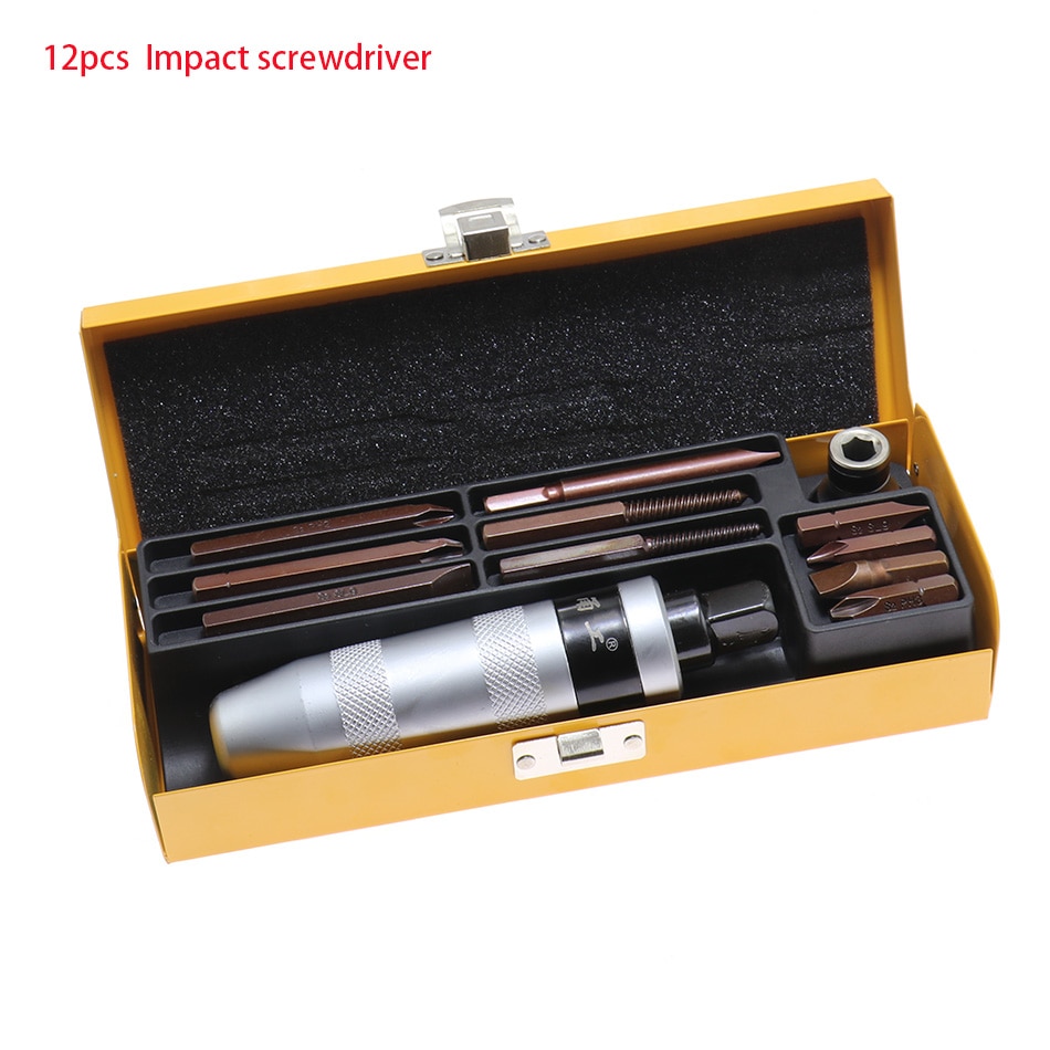 Impact Schroevendraaier Set 13Pcs Heavy Duty Shock Schroevendraaier Bit Set Beitel Bit Industriële Grade Multifunctionele Schroef Extractor