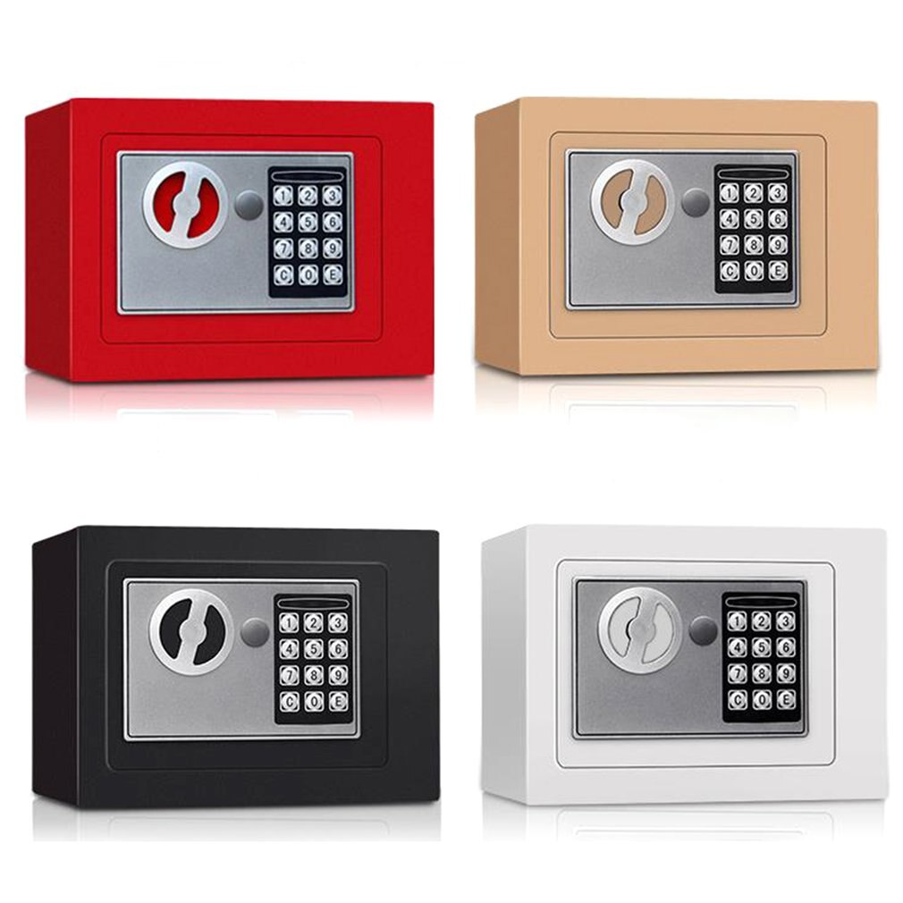 Household 17E Small Safe Mini Wall Safe Deposit Box Bedside Table Password With Lock Insurance Box