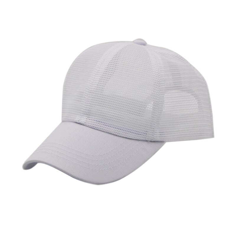 Spring and Summer Fresh Candy Color Baseball Net Cap Multicolor: White