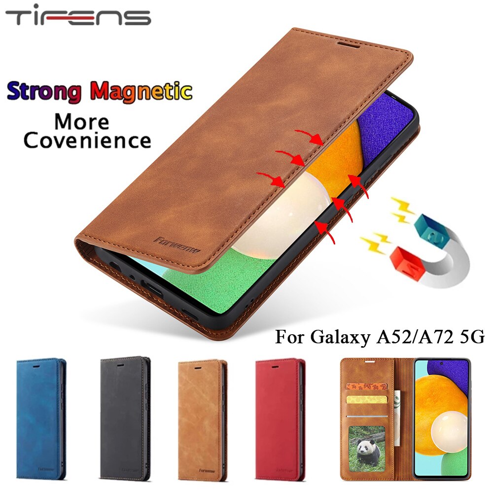 Luxe Lederen Case Voor Samsung A52 Flip Portemonnee Coque Voor Galaxy A72 A52 5G Cover Kaarten Sterke Magnetische Stand telefoon Tassen Fundas