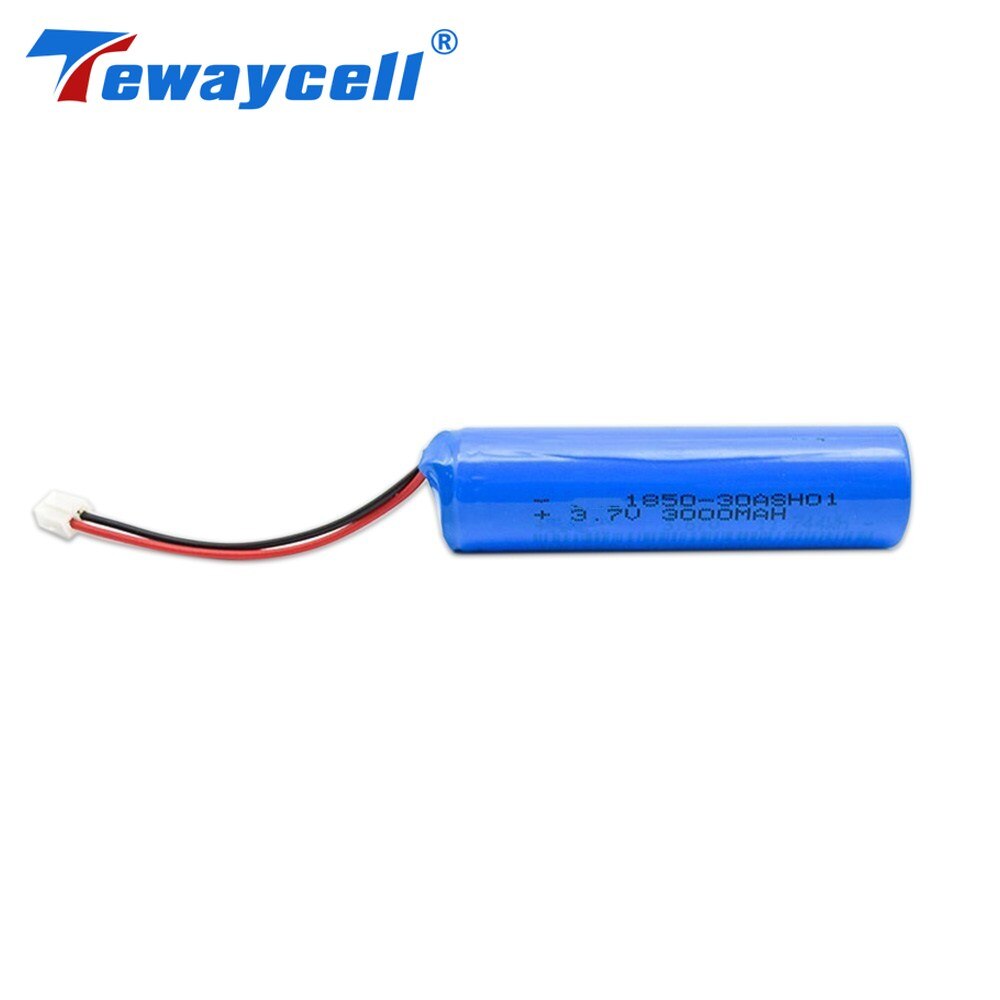 Tewaycell 3pcs Lithium Ion Battery 18650 3.7v 3000mah 18650 Bulk with Pcb Wires Connector