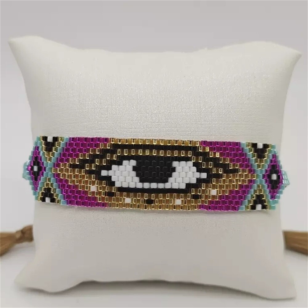 Zhongvi miyuki kleurrijke ogen armband voor vrouwen bisuteria glanzende kristal strass armband sieraden