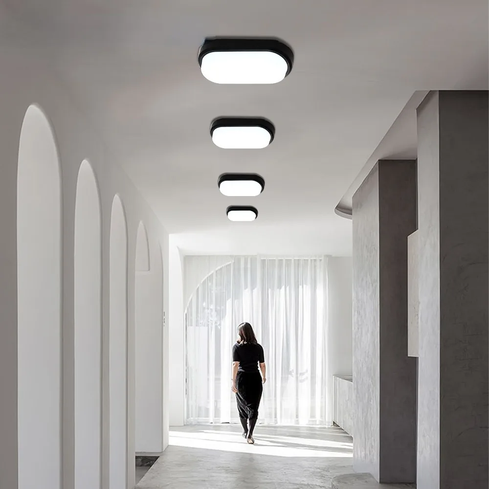 Oval vægbelysning 12w moderne led udendørs overflademonteret vandtæt badeværelse veranda væglampe gang