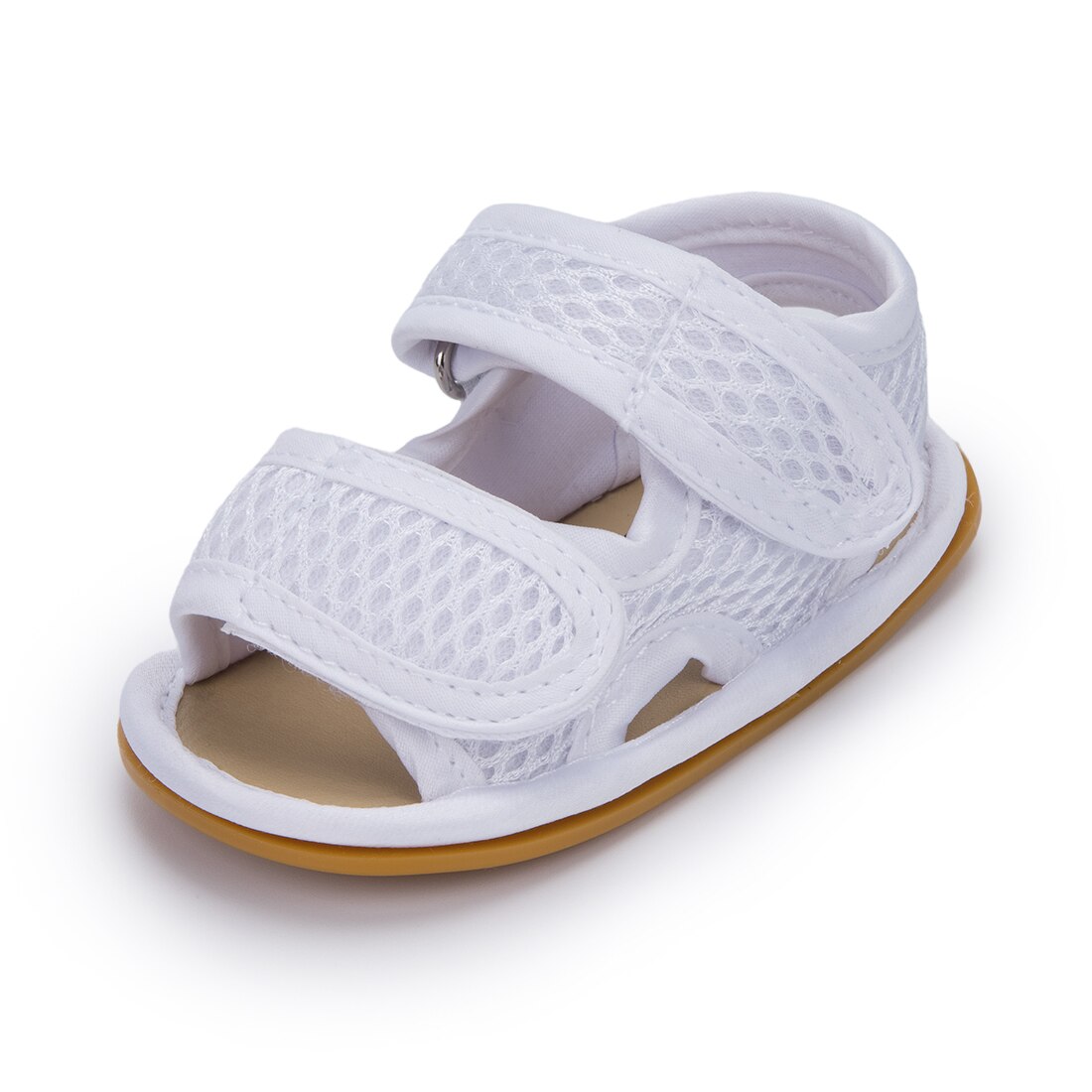 Sandales souples antidérapantes pour bébés filles et garçons de 0 à 18 mois, chaussures d'extérieur, de première: white / 0-6 mois