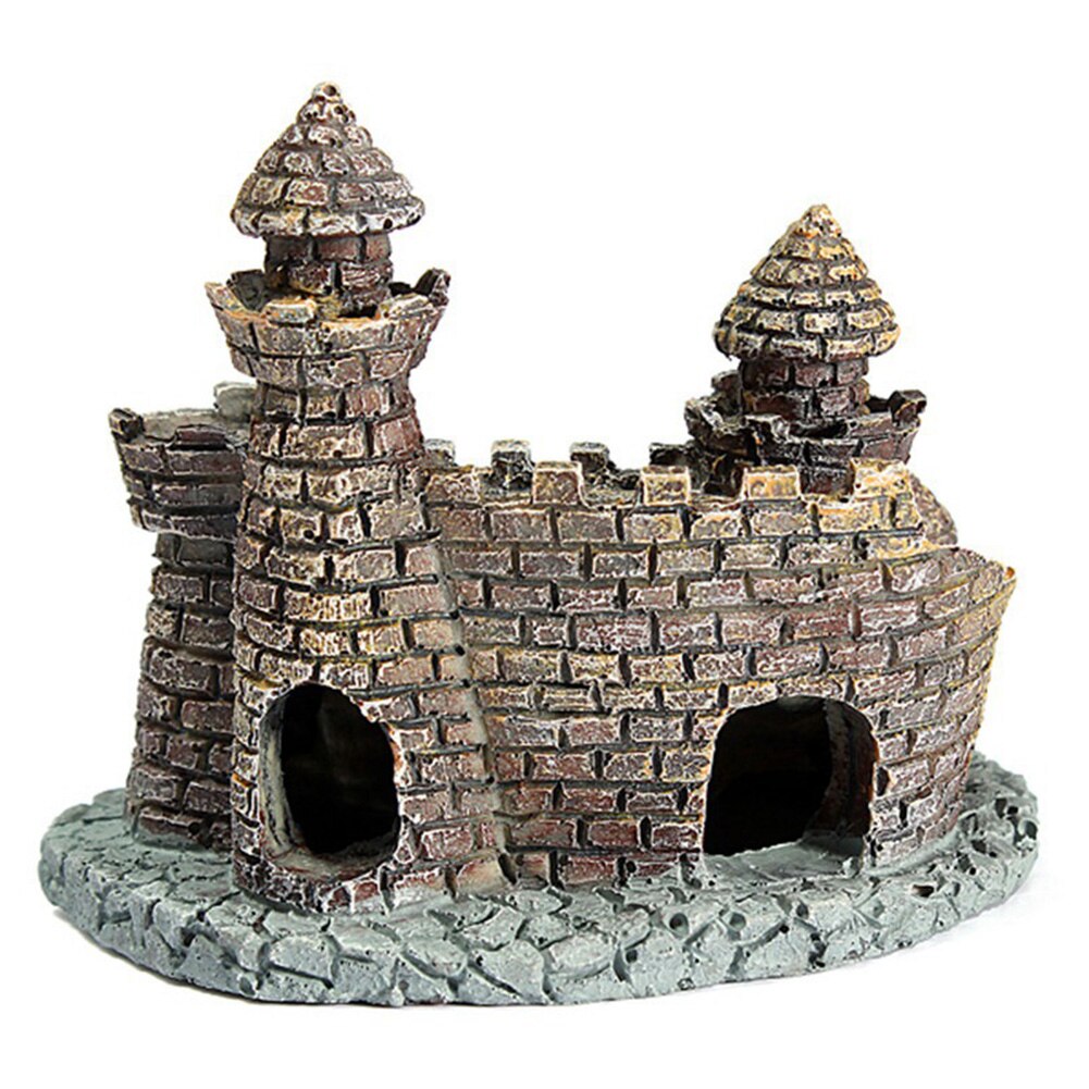 Pequeño castillo pared ruinas rústico acuario ornamento pecera decoración