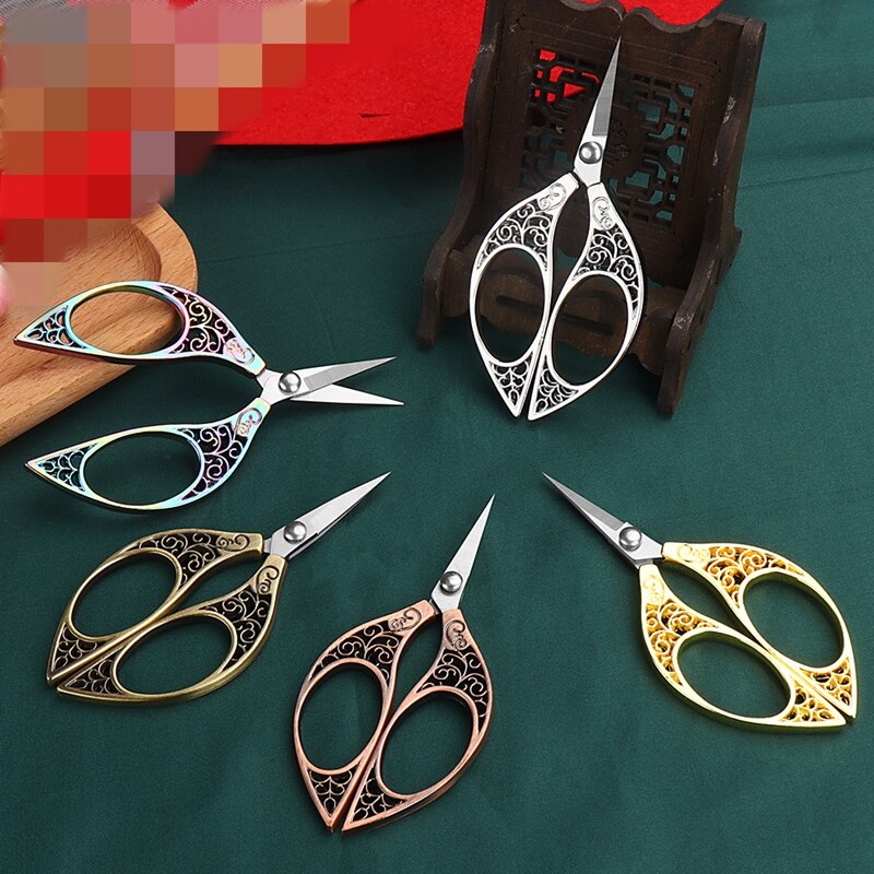 Stainless Steel Stitch Retro Classic Vintage Antique Fine Embroidery Cross-stitch Sewing Tailor Scissor Handicraft Fabric Shears