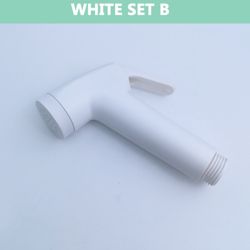 Bidet Sprayer ABS Matt Black Gold Grey Sprayer Toilet Fittings High Pressure Cleaning Shattaff Chrome: B White