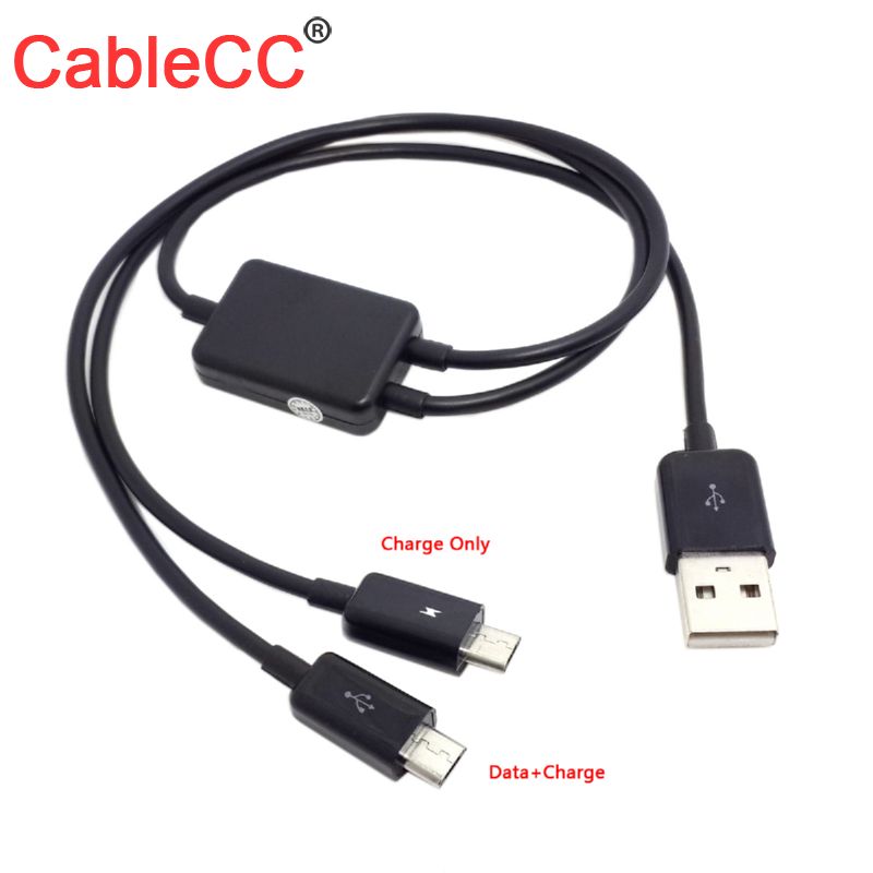 Cablecc Cy 2 In 1 Combo Usb Naar Micro Usb Dual Plug Gegevens Charger Splitter Kabel Voor Htc Samsung Mobiele telefoon & Tablet