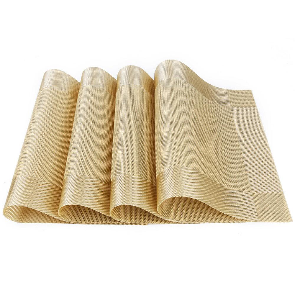 4 stk/parti pvc dækkeserviet individuelt bord skridsikker måtte vandtæt køkken spisebord pude vaskbar dekorative placeringer: 4 stk type d