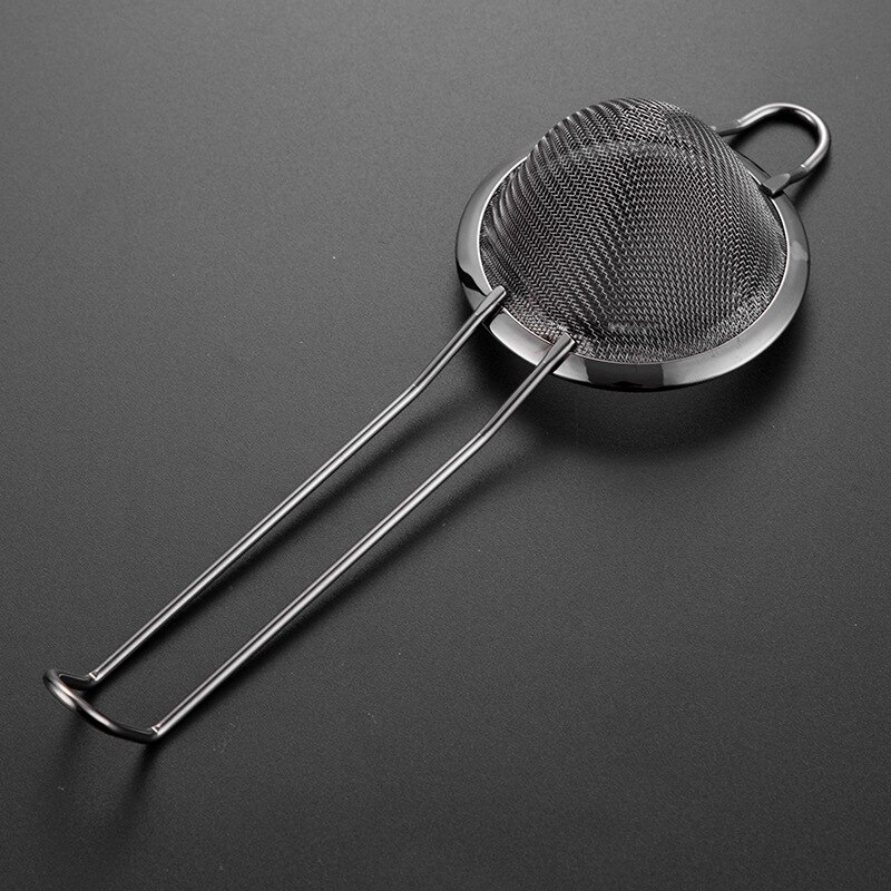 Stainless Steel Fine Mesh Cocktail Strainer Conical Food Tea Juice Strainers Cocktail Colander Sifter Sieve Bar Accessories: Black
