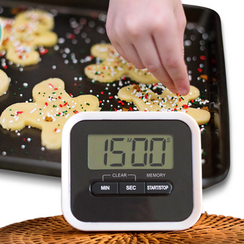 1pcs ultradunne LCD Digitale Scherm Kookwekker Countdown Countdown Luid Wekker Met Magneet Keuken Gadget Koken