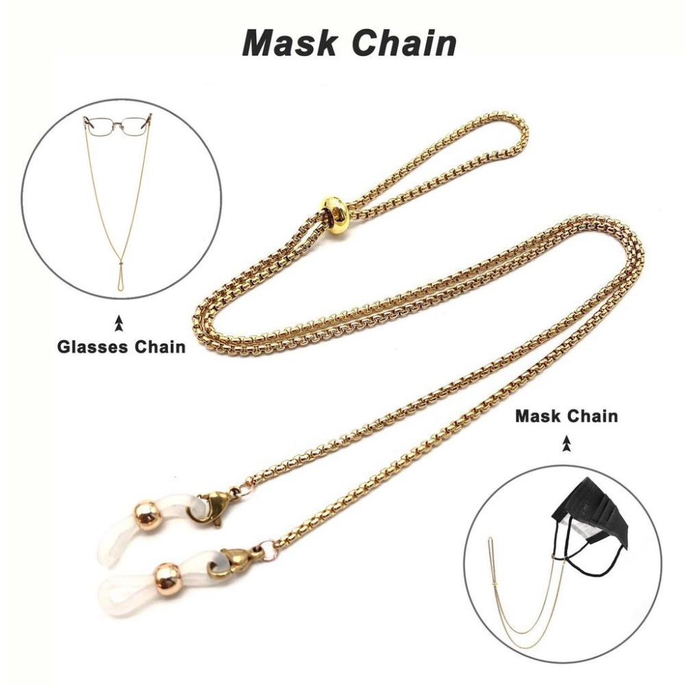 Cordini per occhiali da sole anti-smarrimento in metallo alla moda, cinturino per occhiali, catena per maschera, catene per occhiali