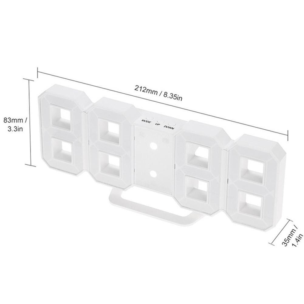 Modern Digital LED Wall Clock Table Desk Night Electric Clock Alarm Watch Multi-Functional LED Clock 24 or 12 Hour Display