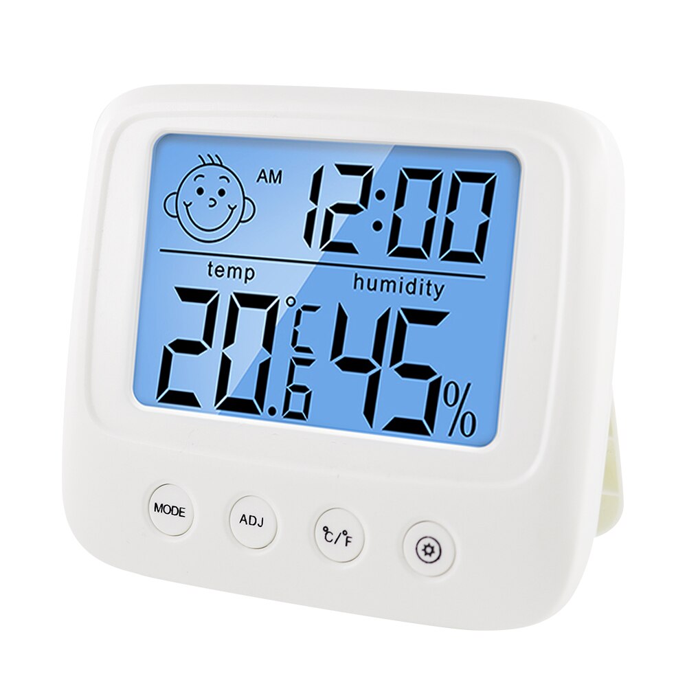 Smart LCD Digital Temperature Humidity Meter Backlight Home Indoor Electronic Hygrometer Thermometer Weather Station Baby Room: with Backlight