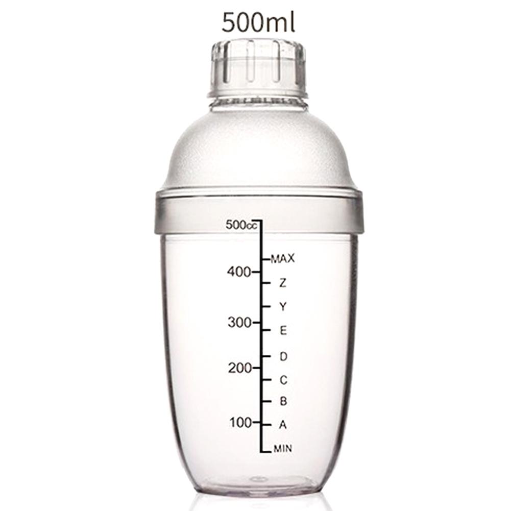 350 ml-1000 ml Outdoor Transparante Goede Grips Plastic Geen Roest Melk Thee Cocktail Shaker Mengbeker Drink Mixer bar Bartending Tool: 500ML