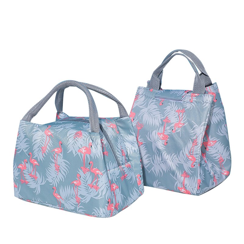 Qqd Flamingo Lunch Tas Voor Vrouwen Geïsoleerde Koeltas Opvouwbare Thermische Ontbijt Eten Pack Picknick Reizen Lunchbox
