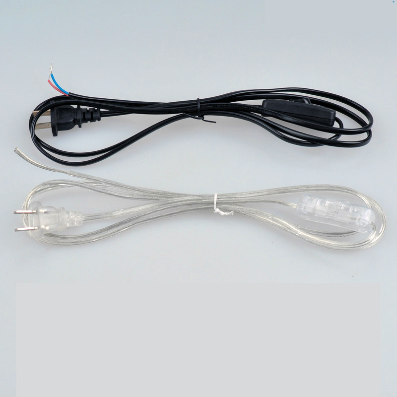 1.8m linjers kabel på av strømledning for led-lampe med knappbryter eu-plugglysbryter gjennomsiktig ledning 304 skjøteledning
