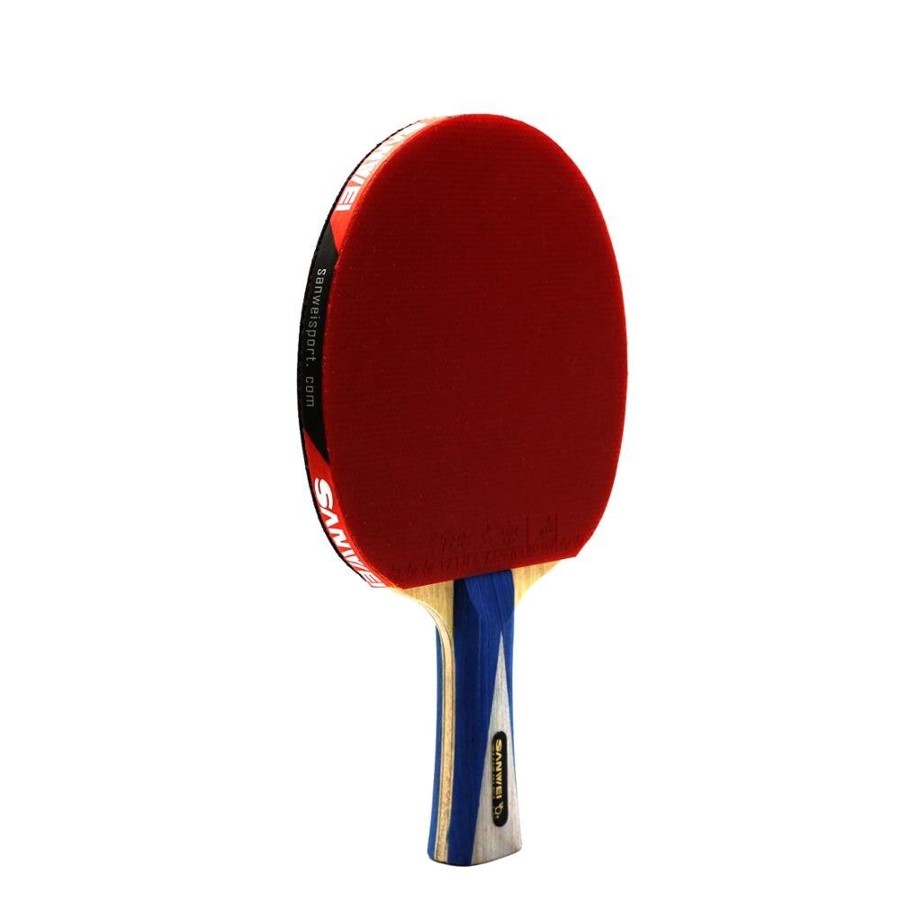 Sanwei Star Level Table Tennis Racket With Double Face Pimples In Rubber ITTF Approved Ping Pong Bats: 7 star FL handle