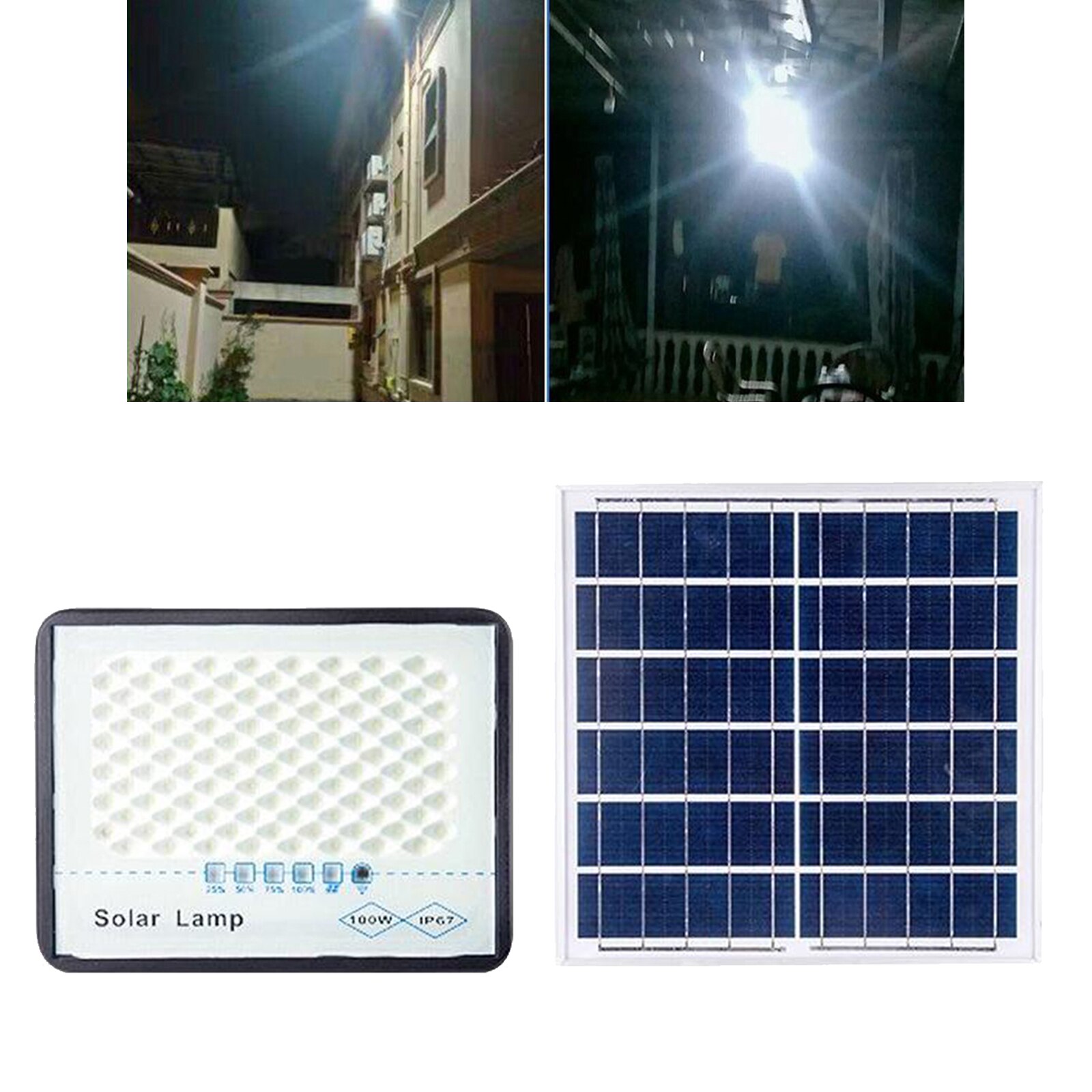 LED Solar Panel Light Outdoor Garden Fence Yard Lamp Remote Control 50W: 100W
