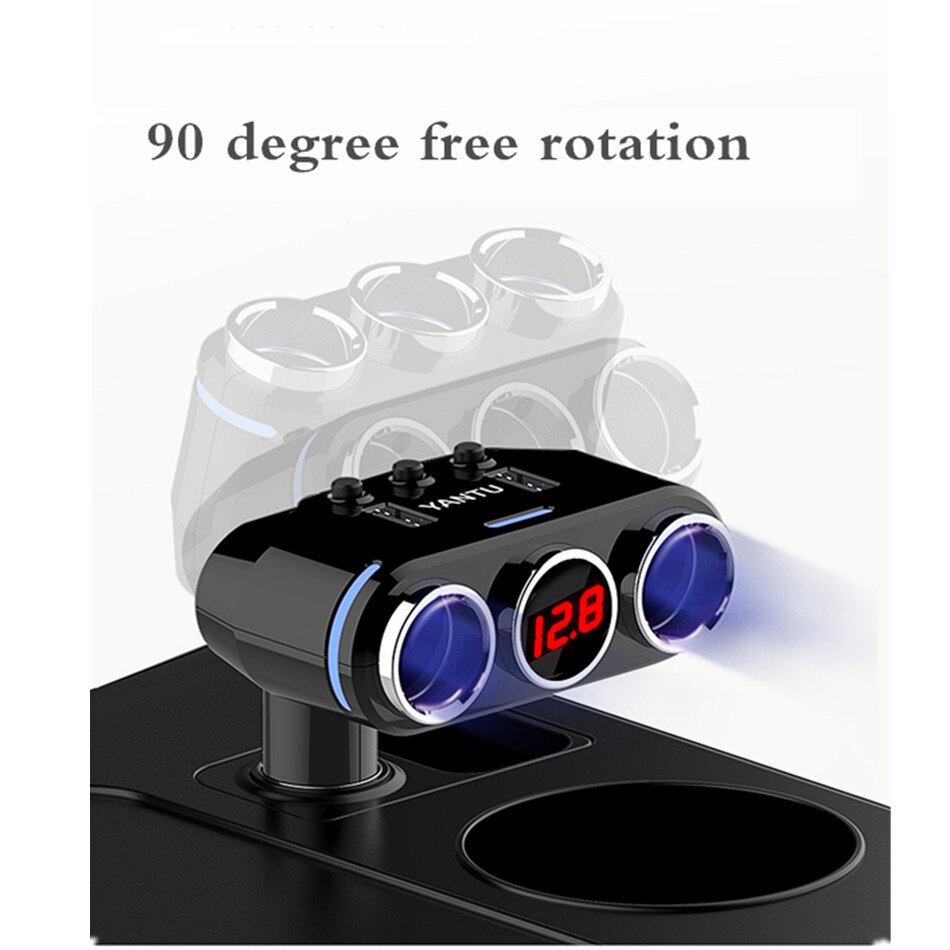 Sigarettenaansteker Een Voor Drie Autolader Multifunctionele Digitale Display