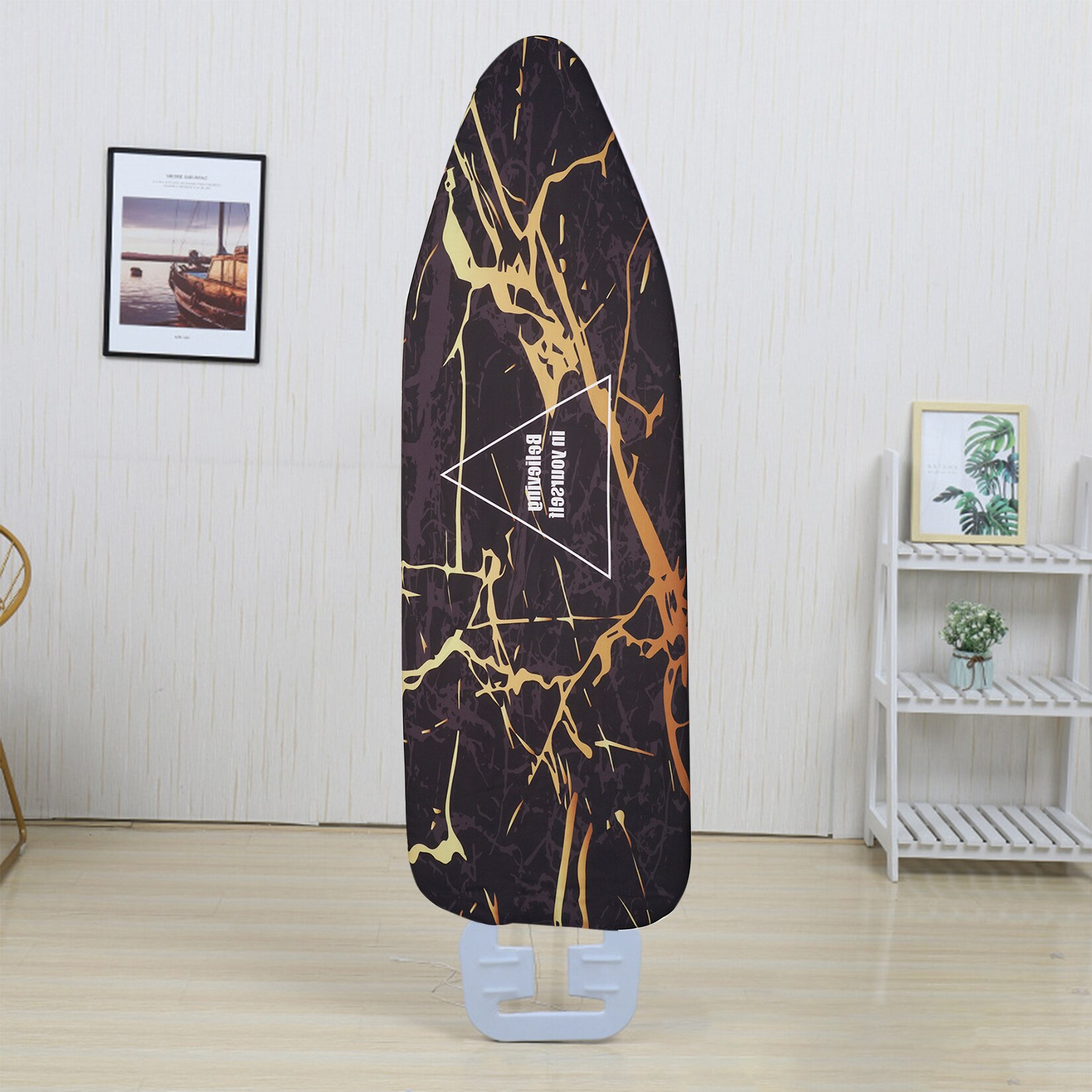 Ironing Board Cover Marble Cloth Printed Ironing Board Cover Heat Resistant Padded Case for Home Cleaner Tools 140x50cm: D dust cover