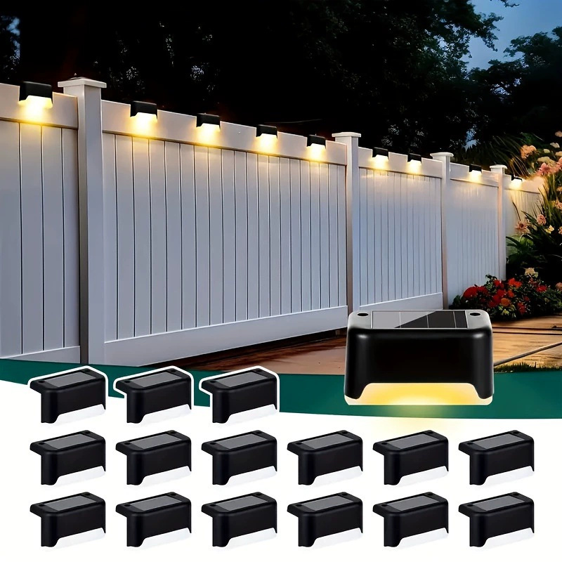 1/4 Stuks Solar Dek Licht Outdoor Waterdichte Zonne-energie Tuin Lampen Voor Reling Trappen Stap Hek Yard patio Pathway