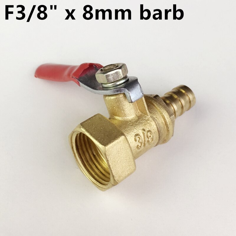 1/4" 3/8" 1/2" Brass Barbed Ball Valve 8mm 10mm Barb Copper Brass Ball Valves Pipe Fittings