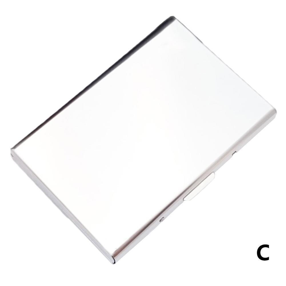 Stål kreditkortshållare fodral bärbar slim anti protect id korthållare för kvinnor män utomhus resor metallfodral plånbok: Spegel silver
