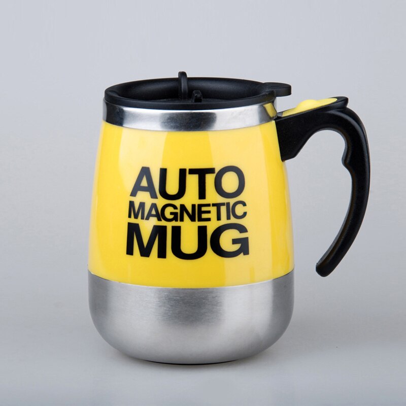 Automatic Self Stirring Magnetic Mug Stainless Steel Coffee Milk Mixing Cup Blender Lazy Smart Mixer Thermal Cup: Yellow