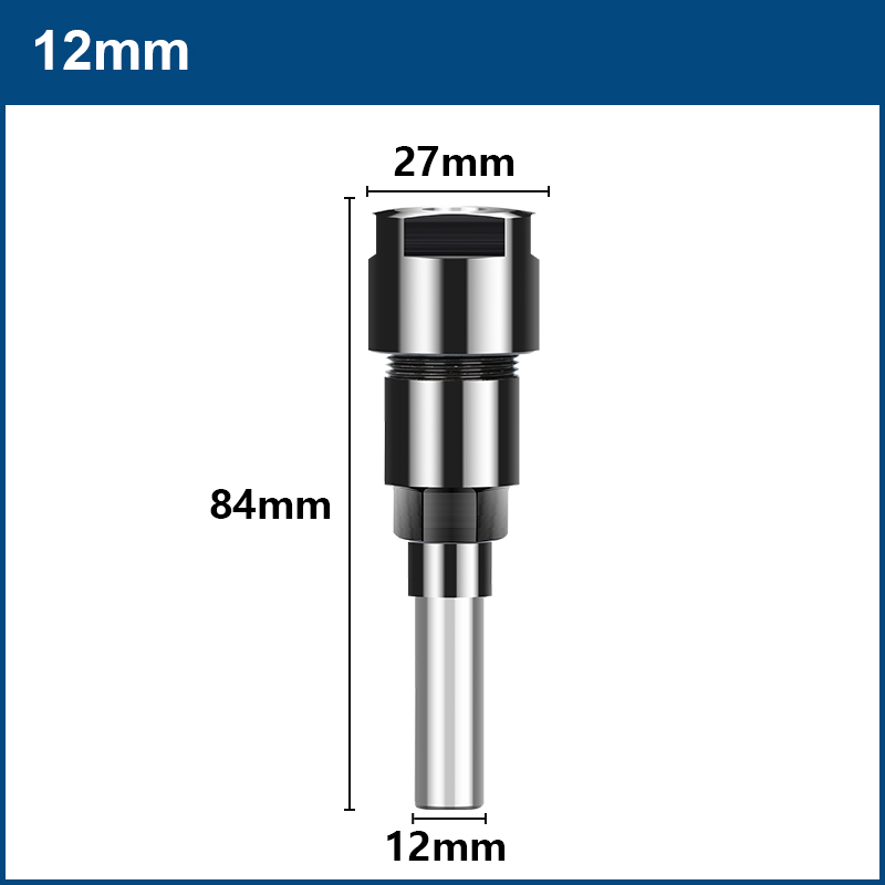1PC Router Bit Extension Rod 6mm 1/4'' 8mm 12mm Shank Collet Engraving Machine Extension Milling Cutter Tool Holder: 12mm