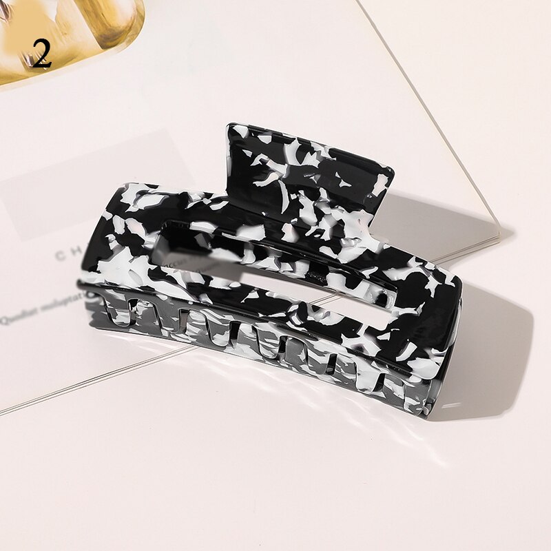 Geometrische Acetaat Haar Clip Krab Zwart Wit Haarspeld Haar Claws Classic Retro Barrette Grote Vrouwen Haar Krabben Clip Voorjaar Clip: 2