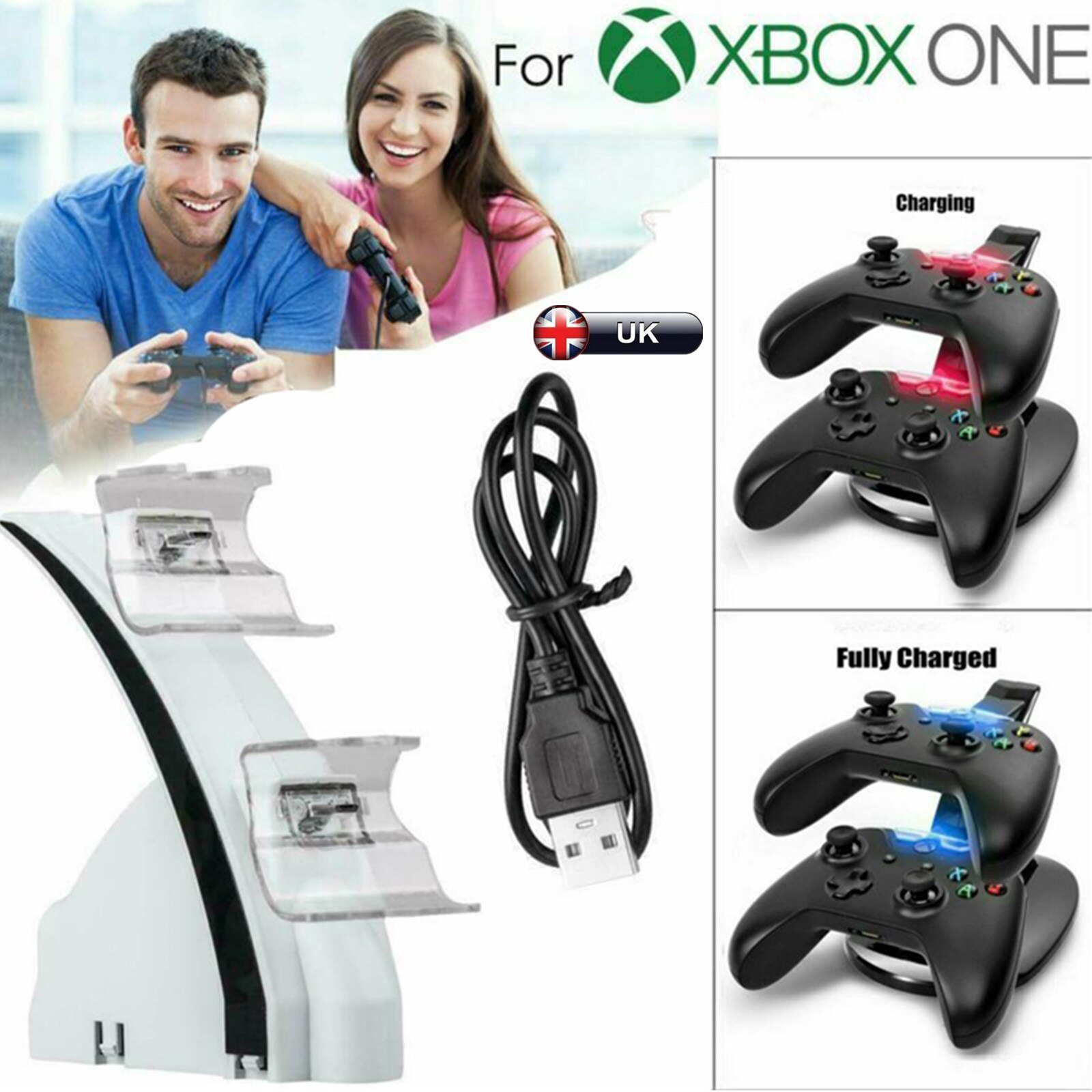 Soonhua Dual Snelle Opladen Dock Station Charger Led Controller Charging Stand Met Usb Oplaadkabel Voor Xbox One Controllers