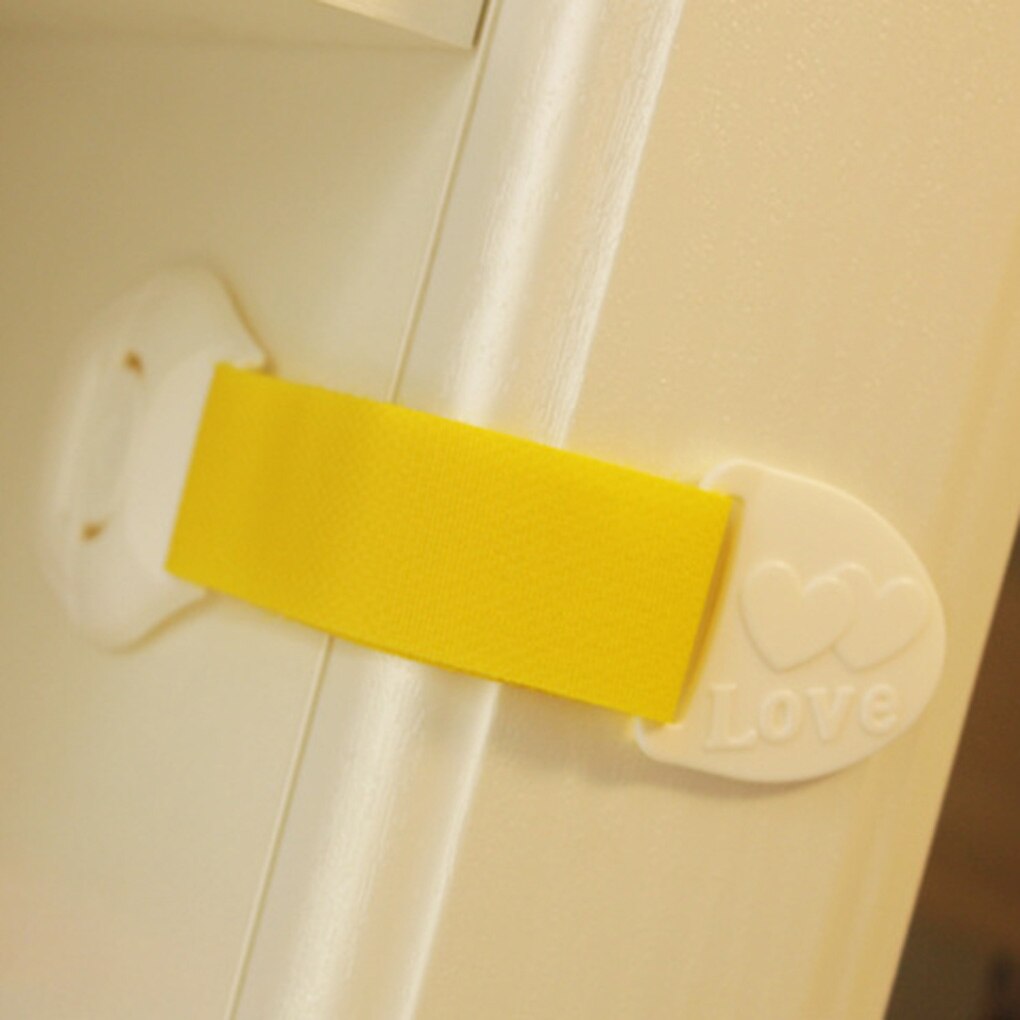 10pcs Child Protection Lock Color Nylon Webbing Multifunctional Adjustable Hook And Loop Cabinet Drawer Safety Lock Household