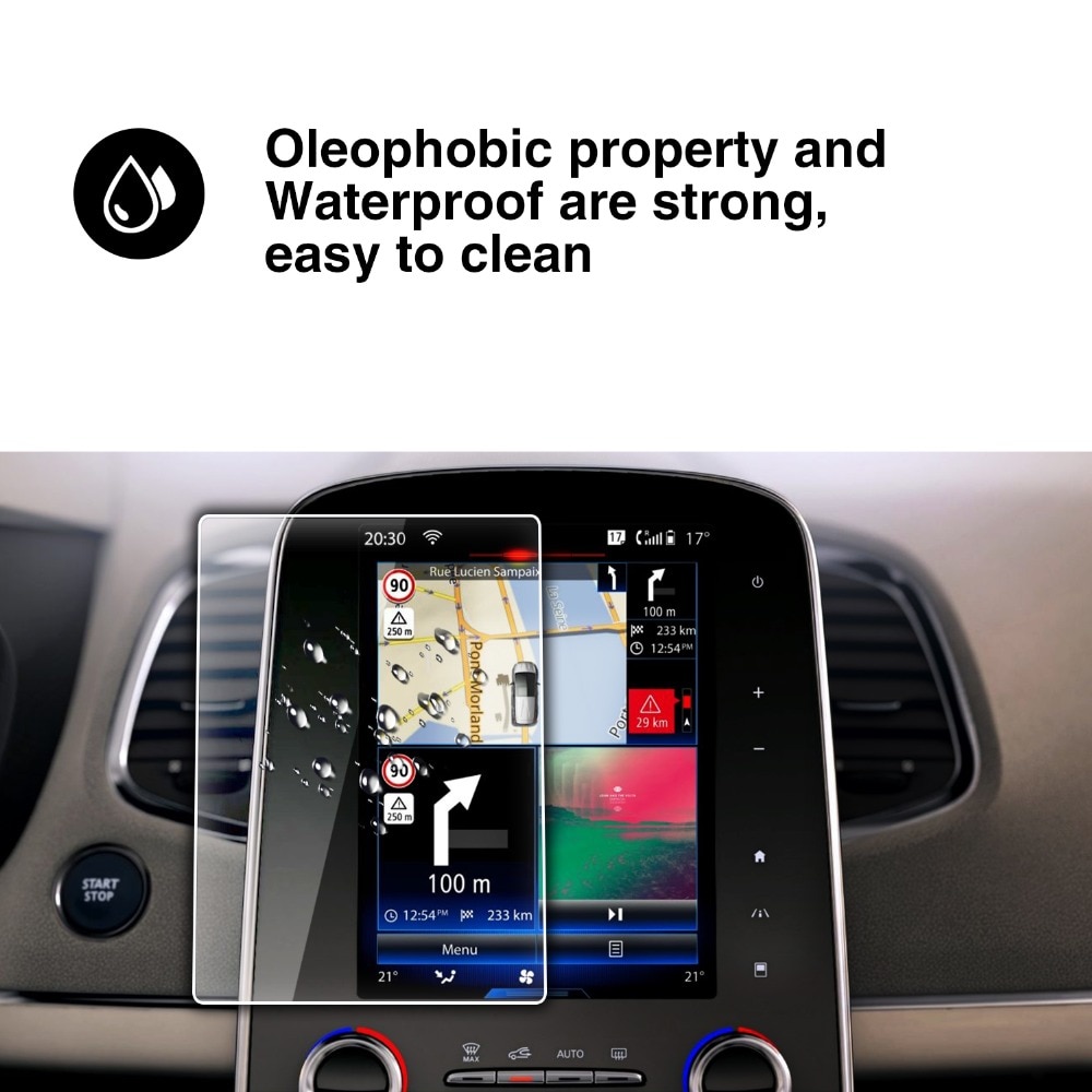 Ruiya skjermbeskytter i herdet glass for renault talisman/renault espace r-link bilnavigasjonsdisplay