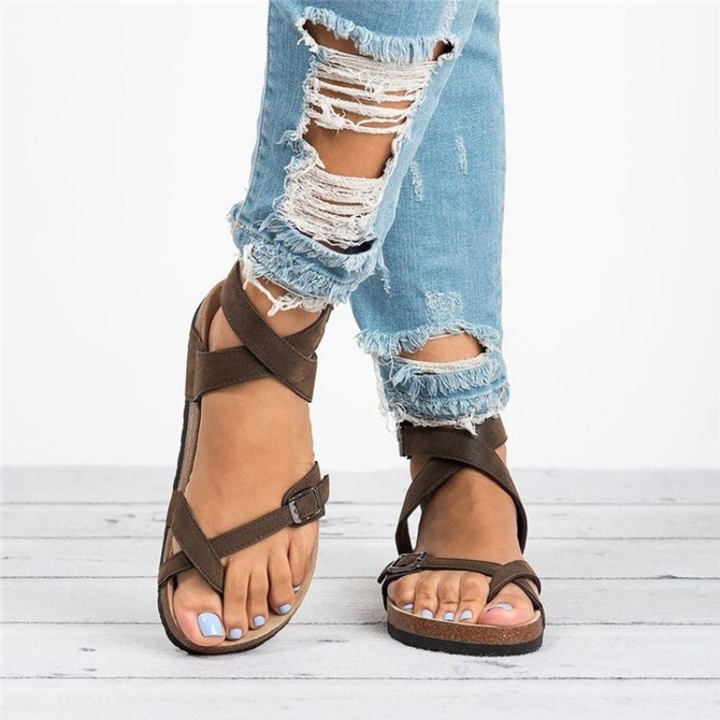 Vrouwen Sandalen Zomer Slippers Mode Rome Schoenen Vrouwen Klassiekers Platform Wiggen Hak Dames Enkelband Gladiator Sandalias: Bruin / 42