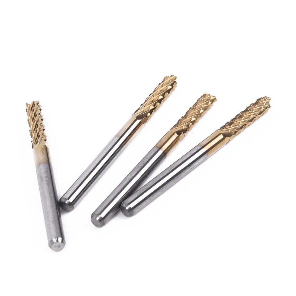 10Pcs Enkele Fluit Cnc Router Bit Spiral End Mill 1/8 Inch Schacht Carbide Frees Spiraal Pvc Pcb Cutter hout Graveren