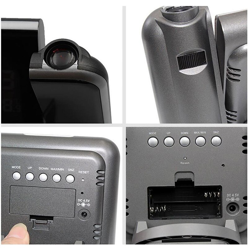 Digital Projection Alarm Clock Weather Station with Temperature Thermometer Hygrometer/Bedside Wake Up Projector Clock