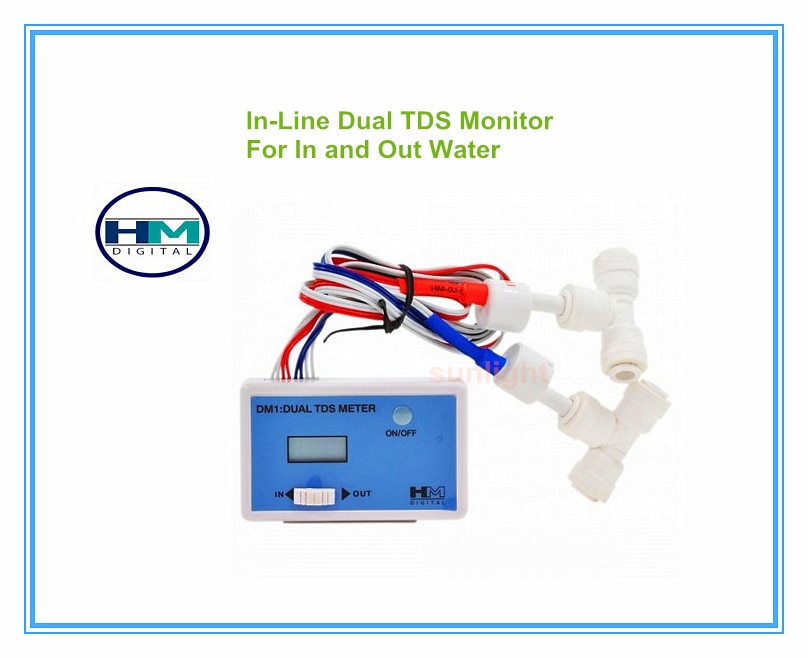 Hm digital dm -1 hjemmevand ledningsvand in-line dual tds monitor kan måle både indlagt vand og udlagt vand
