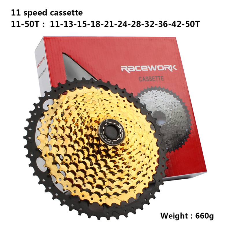 RACEWORK Kassette MTB 10 11 12 geschwindigkeit mountainbike racing reise kettenrad fahrrad freilauf: 11speed 11 50T gold