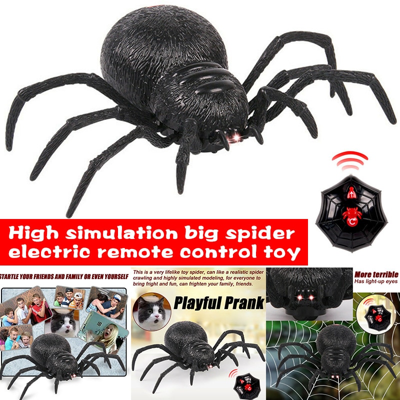 Eng Griezelig Gesimuleerde Spider Afstandsbediening Speelgoed Prank Kids Kind Halloween Party Decor BM88