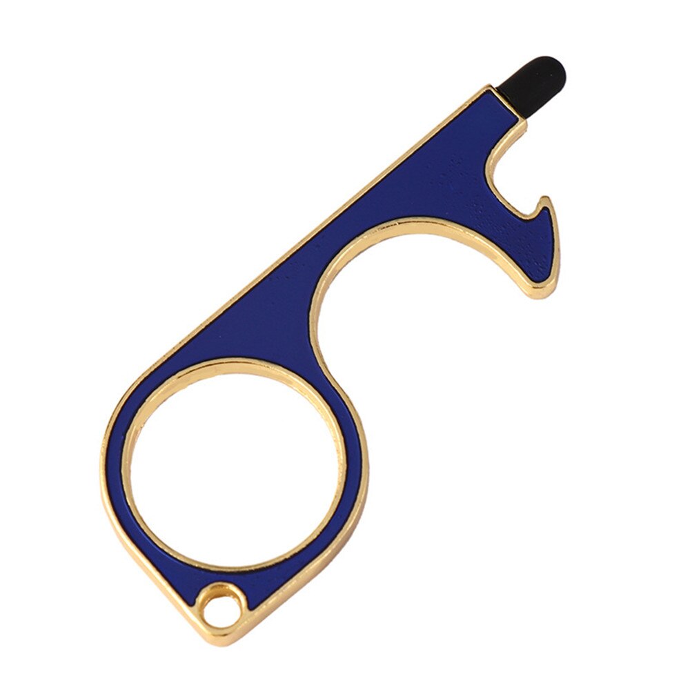 No Touch Brass Door Opener Portable Elevator Handle Key Copper Metal Keychain With Stylus Phone Touch Screens Contactless Tool: color 5