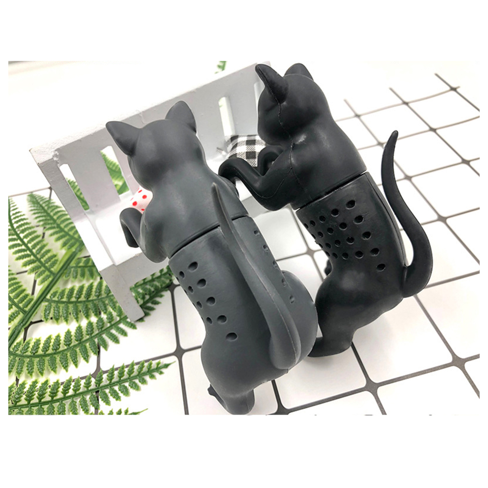 Pet Cat Tea Infuser Food Grade Silicone Rubber Purrtea Animal Tea Filter Tea Straine Black Grey Herbal Filter Spice Diffuser