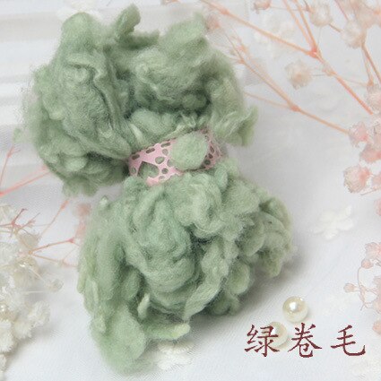 10G Krullend Vilten Wolvezels Naaldvilten Natuurlijke Zwervende Wol Vilten Wol Zachte Wol Fibre Voor Naaldvilten: 10g Green
