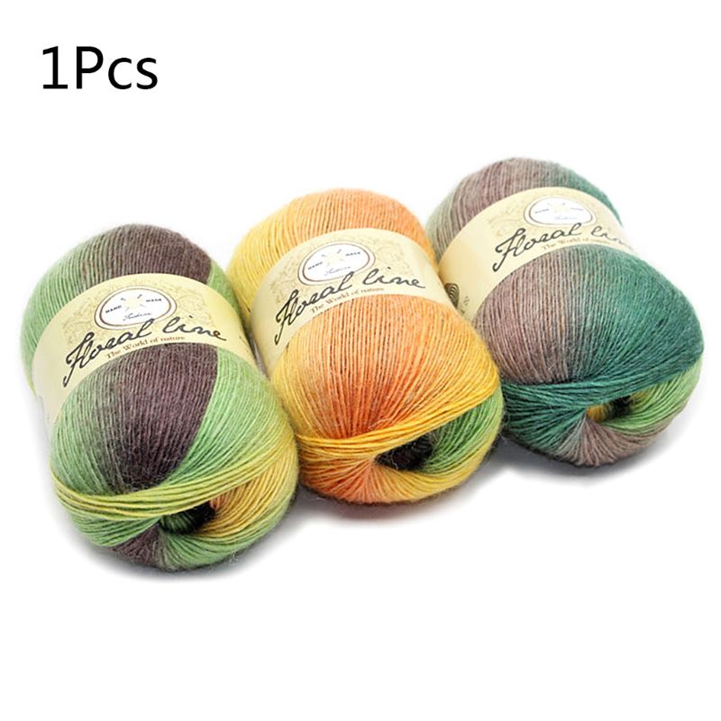 Soft Worsted Yarn Rainbow Gradient Colors DIY Baby Knitting Wool Shawl Scarf Crochet Thread Supplies: 2
